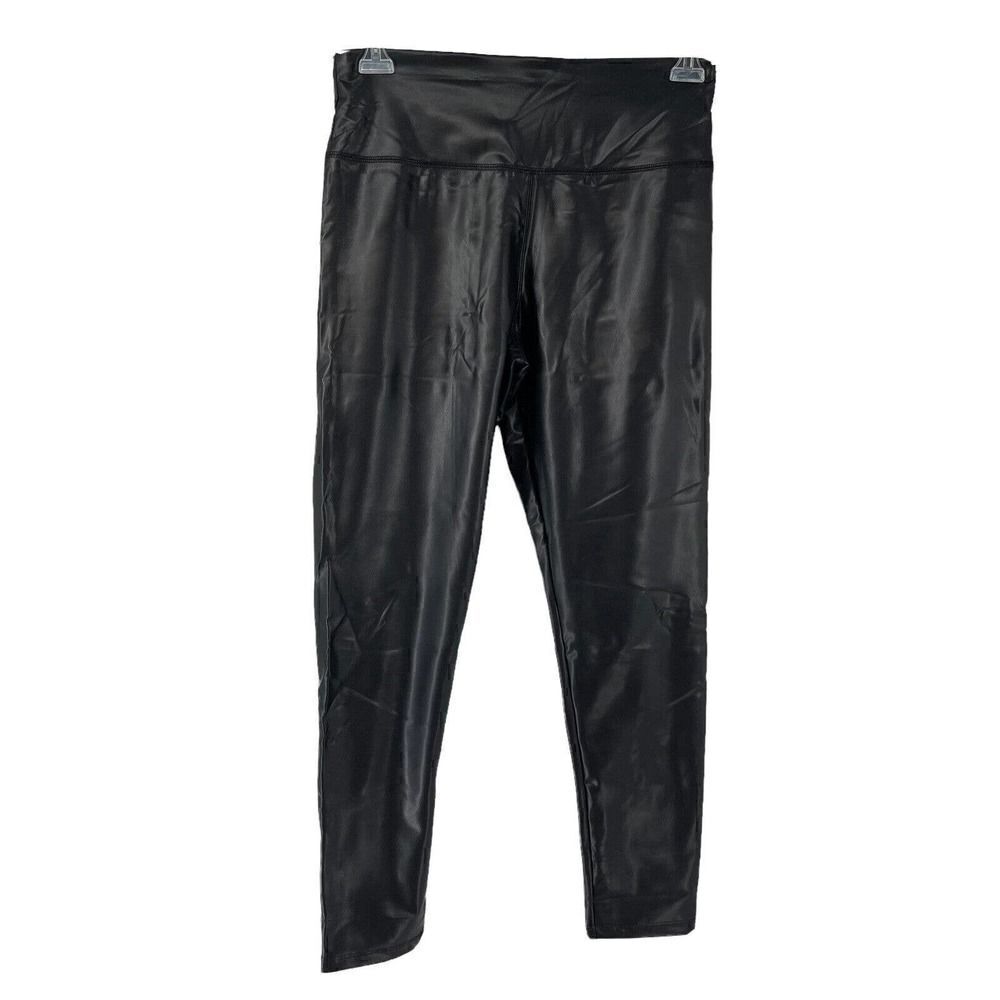 Vegan Leather Legging Pants Black Skinny Leg High Rise Size M New York & Company